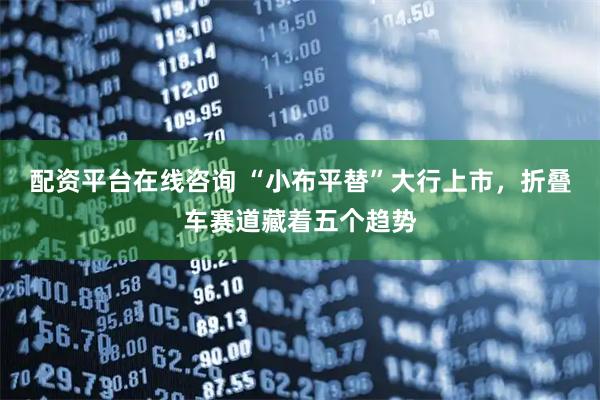 配资平台在线咨询 “小布平替”大行上市，折叠车赛道藏着五个趋势